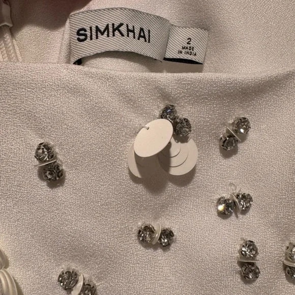 NWOT Jonathan Simkhai Zina embellished mini dress